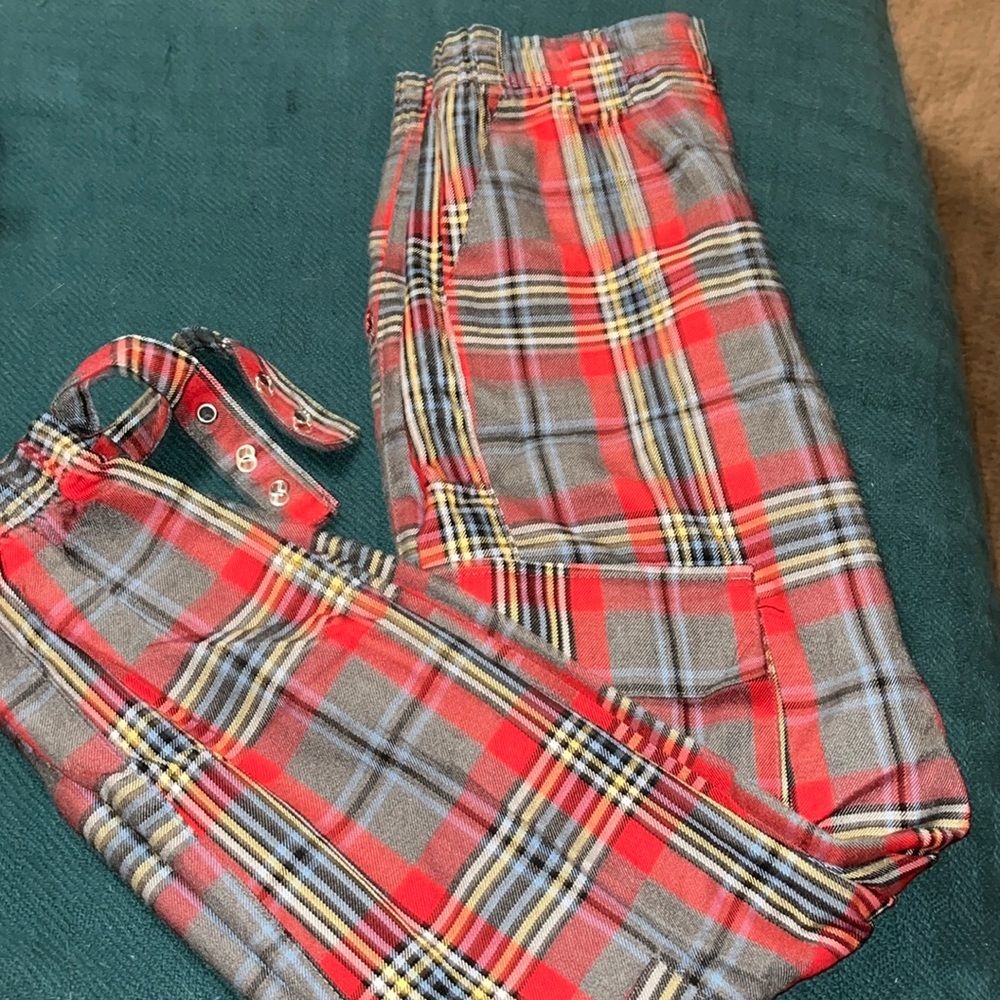 Bertha Red Plaid Pants w/pockets